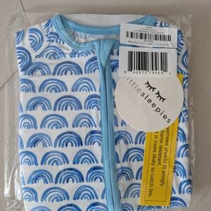 Little Sleepies Blue Rainbow Footie Pajamas